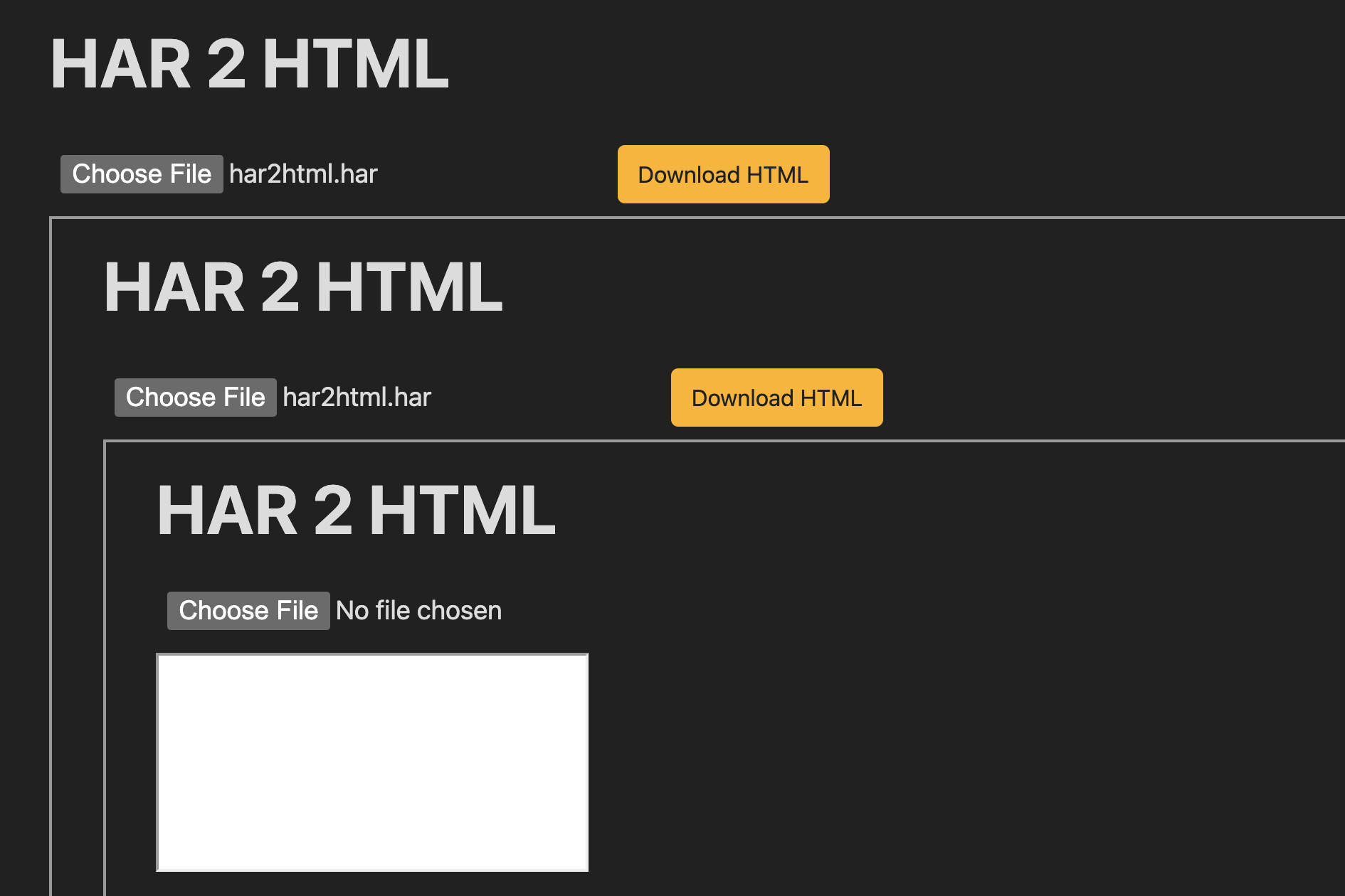 This website, saved as a HAR file and reuploaded multiple times