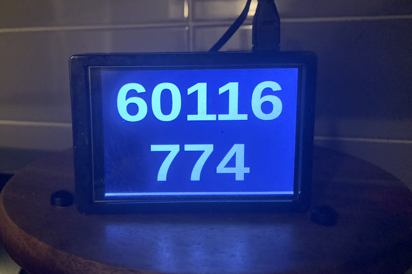 Raspberry Pi showing this project